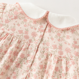 Dave&Bella Toddler Girls Pink Floral Doll Collar Cozy Cotton Pant Suits