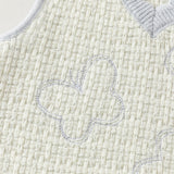 Dave&Bella Toddler Girls White Elegant Tweed Sleeveless V-neck Vests