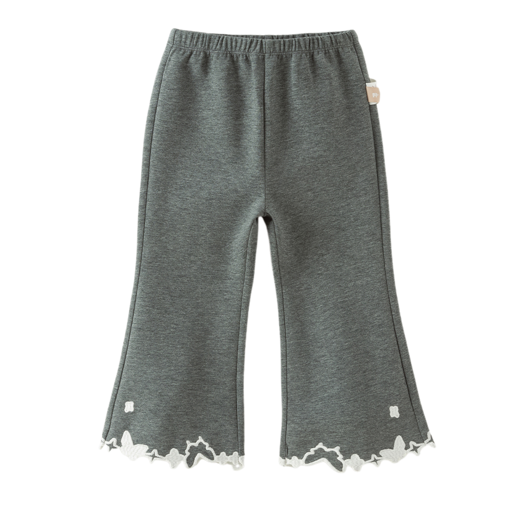 Dave&Bella Toddler Girls Grey Comfortable Versatile Simple Flared Pants