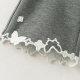Dave&Bella Toddler Girls Grey Comfortable Versatile Simple Flared Pants