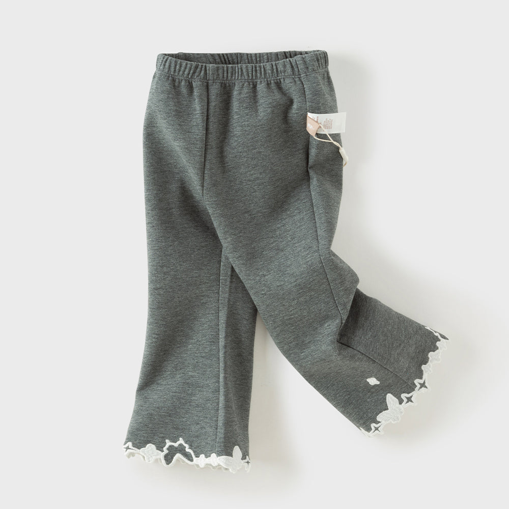 Dave&Bella Toddler Girls Grey Comfortable Versatile Simple Flared Pants