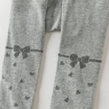 Dave&Bella Toddler Girls Grey Bow Tie Legging Soft Tights