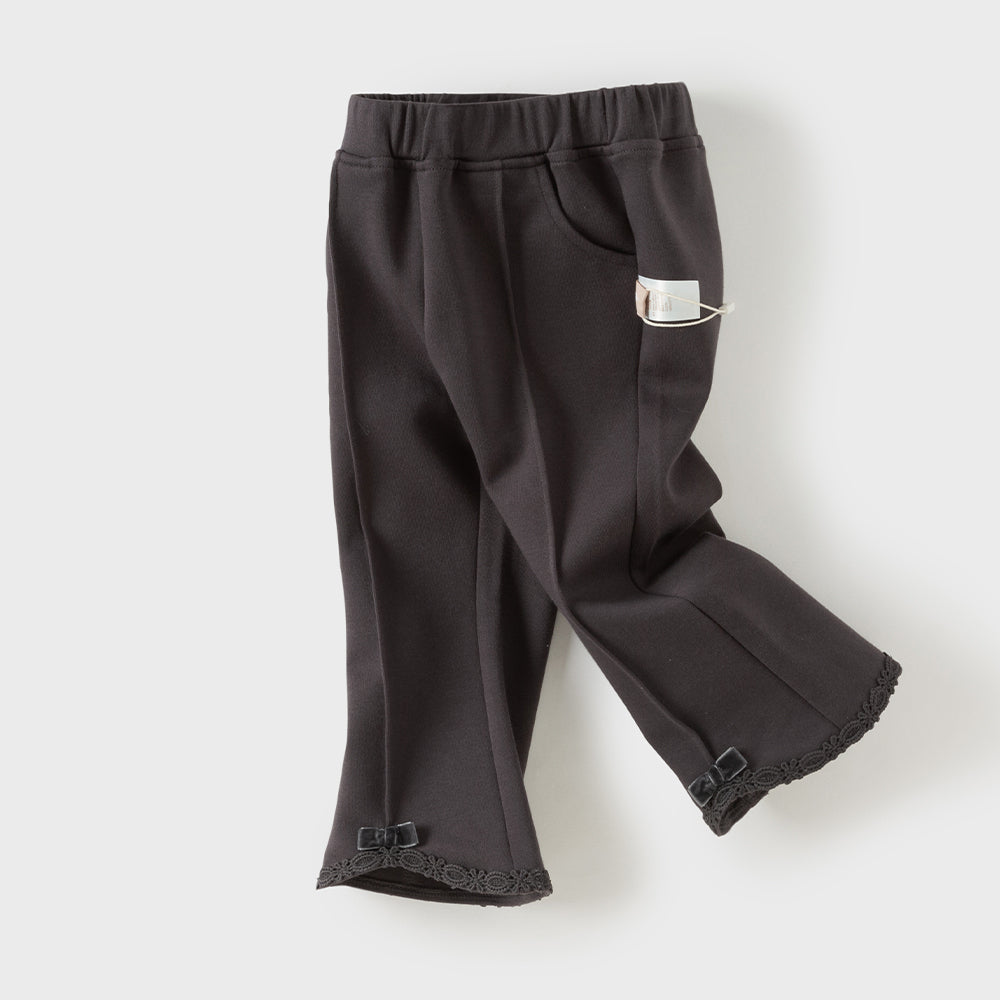 Dave&Bella Toddler Girls Dark Grey Design Fashionable Soft Flared Pants