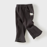 Dave&Bella Toddler Girls Dark Grey Design Fashionable Soft Flared Pants