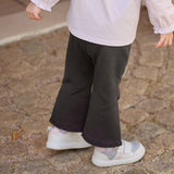 Dave&Bella Toddler Girls Dark Grey Design Fashionable Soft Flared Pants