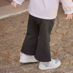 Dave&Bella Toddler Girls Dark Grey Design Fashionable Soft Flared Pants