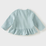 Dave&Bella Toddler Girls Blue Dress-Style Design Floral Embroidery Cozy Cardigans