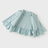 Dave&Bella Toddler Girls Blue Dress-Style Design Floral Embroidery Cozy Cardigans