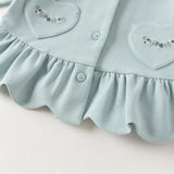 Dave&Bella Toddler Girls Blue Dress-Style Design Floral Embroidery Cozy Cardigans