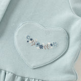 Dave&Bella Toddler Girls Blue Dress-Style Design Floral Embroidery Cozy Cardigans