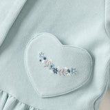 Dave&Bella Toddler Girls Blue Dress-Style Design Floral Embroidery Cozy Cardigans