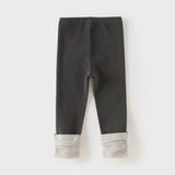 Dave&Bella Toddler Girls Beige/Dark Gray Cute Rabbit Versatile Legging Pants