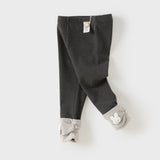 Dave&Bella Toddler Girls Beige/Dark Gray Cute Rabbit Versatile Legging Pants
