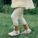 Dave&Bella Toddler Girls Beige/Dark Gray Cute Rabbit Versatile Legging Pants