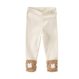 Dave&Bella Toddler Girls Beige/Dark Gray Cute Rabbit Versatile Legging Pants