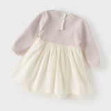 Dave&Bella Toddler Girls Pink White Plaid A-line Mesh Floral Party Birthday Graduation Dress