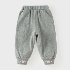Dave&Bella Toddler Girls Grey/Apricot Comfortable Casual Elastic Waist Jogger Pants