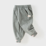 Dave&Bella Toddler Girls Grey/Apricot Comfortable Casual Elastic Waist Jogger Pants