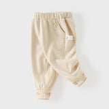 Dave&Bella Toddler Girls Grey/Apricot Comfortable Casual Elastic Waist Jogger Pants
