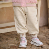 Dave&Bella Toddler Girls Grey/Apricot Comfortable Casual Elastic Waist Jogger Pants