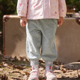Dave&Bella Toddler Girls Grey/Apricot Comfortable Casual Elastic Waist Jogger Pants