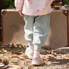 Dave&Bella Toddler Girls Grey/Apricot Comfortable Casual Elastic Waist Jogger Pants