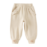Dave&Bella Toddler Girls Grey/Apricot Comfortable Casual Elastic Waist Jogger Pants