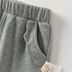 Dave&Bella Toddler Girls Grey/Apricot Comfortable Casual Elastic Waist Jogger Pants