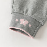 Dave&Bella Toddler Girls Grey/Apricot Comfortable Casual Elastic Waist Jogger Pants
