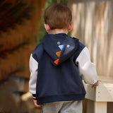 Dave&Bella Toddler Boys Navy Special Dinosaur Hooded Comfortable Coats