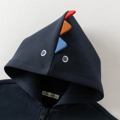 Dave&Bella Toddler Boys Navy Special Dinosaur Hooded Comfortable Coats
