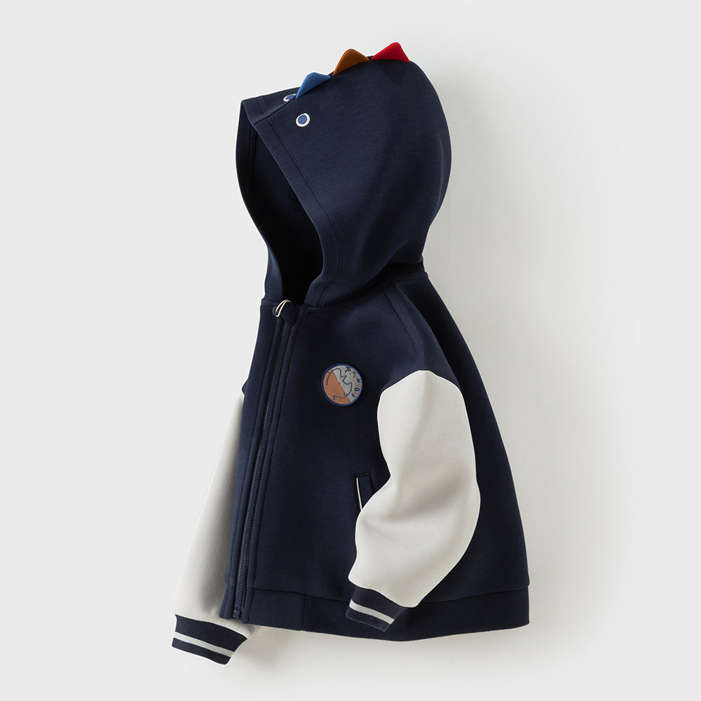Dave&Bella Toddler Boys Navy Special Dinosaur Hooded Comfortable Coats