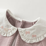 Dave&Bella Toddler Girls Purple Doll Collar Mock Two-Piece Party A-line Tulle Dress