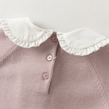 Dave&Bella Toddler Girls Purple Doll Collar Mock Two-Piece Party A-line Tulle Dress