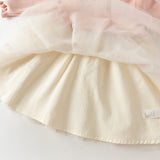 Dave&Bella Toddler Girls Pink Charming Print Doll Collar Party Soft Cozy Mesh A-line Dress