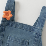 Dave&Bella Toddler Girls Denim Blue Cute Bear Print A-line Soft Comfortable Jean Dress