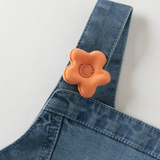 Dave&Bella Toddler Girls Denim Blue Cute Bear Print A-line Soft Comfortable Jean Dress