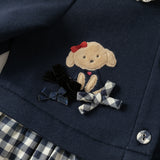 Dave&Bella Toddler Girls Navy Plaid Cute Print Doll Collar A-line Cozy Comfortable Dress