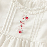 Dave&Bella Toddler Girls White Sweet Tiny Red Floral Soft Comfortable Cotton T-shirts