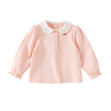 Dave&Bella Toddler Girls Pink Rabbit Polo Collar Soft Cute T-shirt