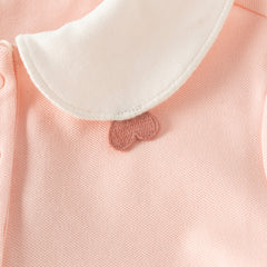Dave&Bella Toddler Girls Pink Rabbit Polo Collar Soft Cute T-shirt