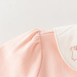 Dave&Bella Toddler Girls Pink Rabbit Polo Collar Soft Cute T-shirt