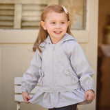 Dave&Bella Toddler Girls Purple Cute Bow Soft Outdoor Long Sleeve Hooded Jackets