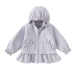 Dave&Bella Toddler Girls Purple Cute Bow Soft Outdoor Long Sleeve Hooded Jackets