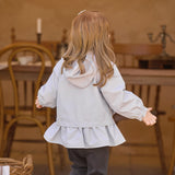 Dave&Bella Toddler Girls Purple Cute Bow Soft Outdoor Long Sleeve Hooded Jackets