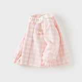 Dave&Bella Toddler Girls Pink White Plaid Sweet Doll Collar Soft Cotton Shirts