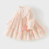 Dave&Bella Toddler Girls Pink Sweet Tulle Graduation Party A-line Dress(Wallet Bag) -1