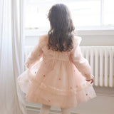 Dave&Bella Toddler Girls Pink Sweet Tulle Graduation Party A-line Dress(Wallet Bag) -1