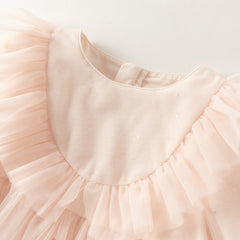 Dave&Bella Toddler Girls Pink Sweet Mesh Graduation Party A-line Dress(Wallet Bag)