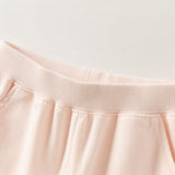 Dave&Bella Toddler Girls Pink Cute Rabbit Print Simple Pants Suits